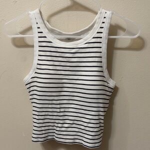 Uniqlo Black and White Striped Tank Top